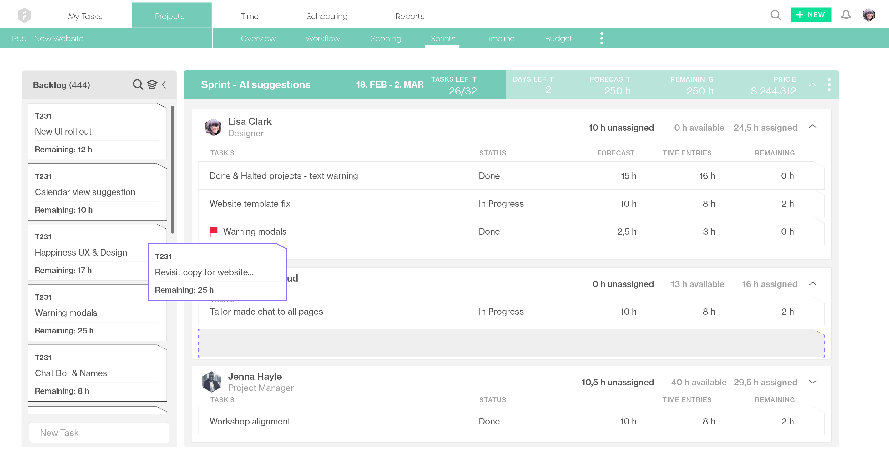 Forecast.app - Sprint plan with the knowledge of capacity to ensure every team member is fuly utilized and you’ve cleared the way so they can work as efficiently as possible.