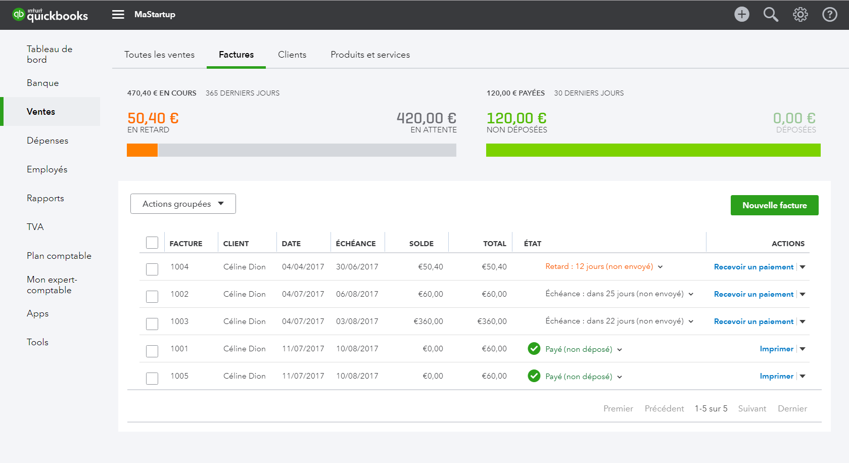 QuickBooks - QuickBooks: Customer Invoice Management