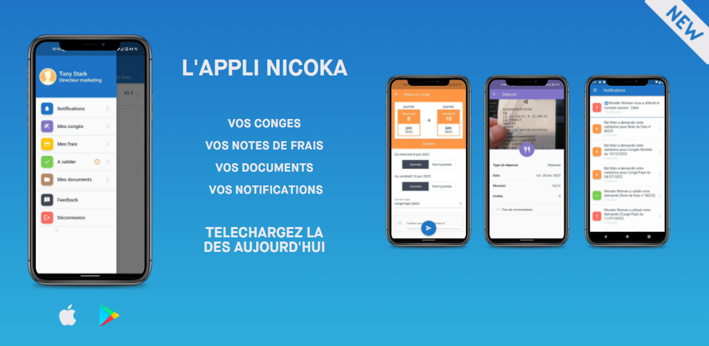 Nicoka SIRH - L'appli Nicoka ergonomique et intuitive