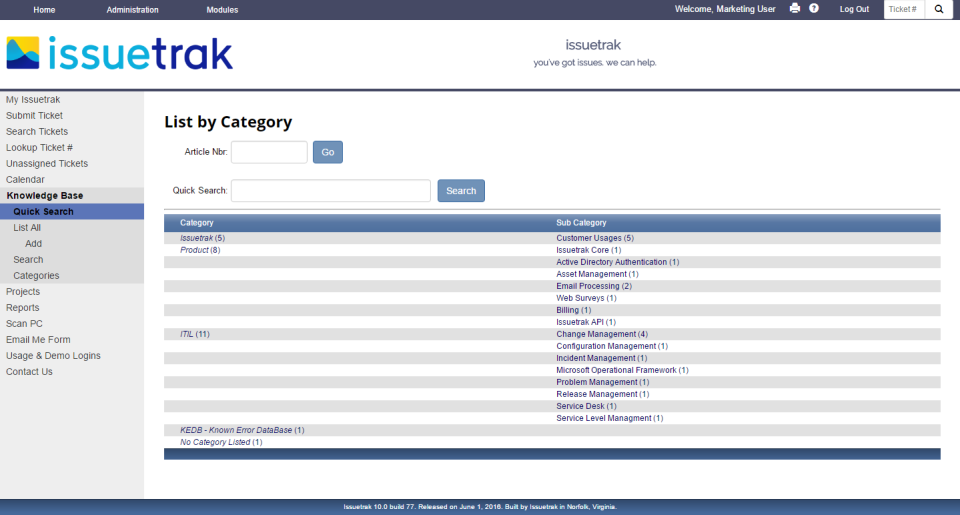 Issuetrak - Issuetrak de pantalla-1