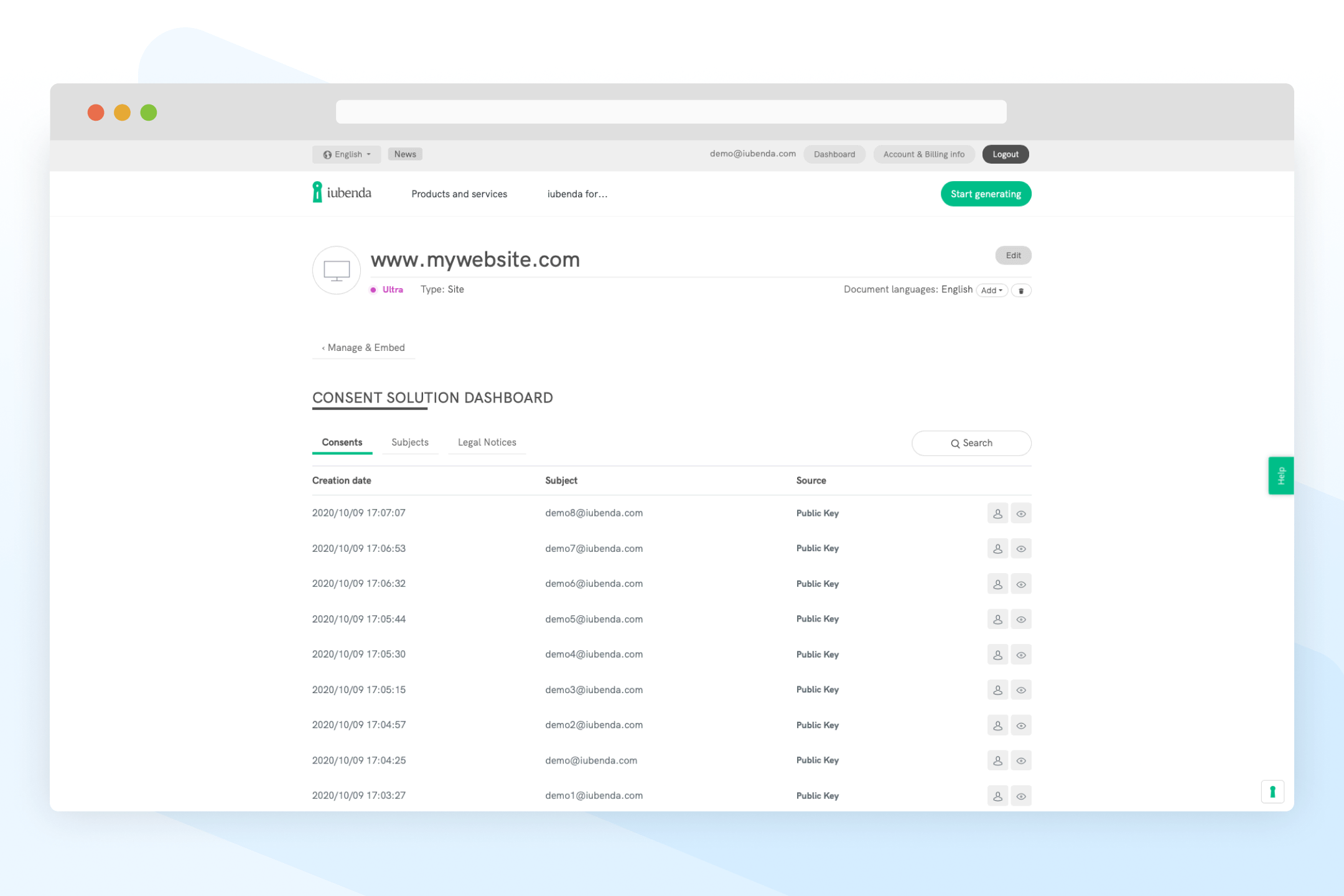 iubenda - Consent Solution