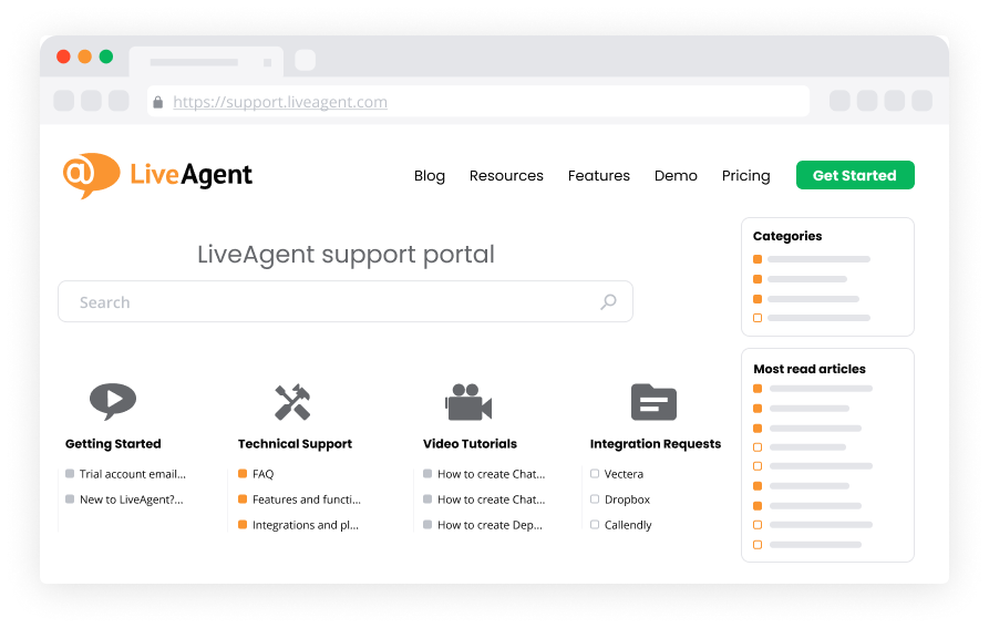 LiveAgent - Customer portal