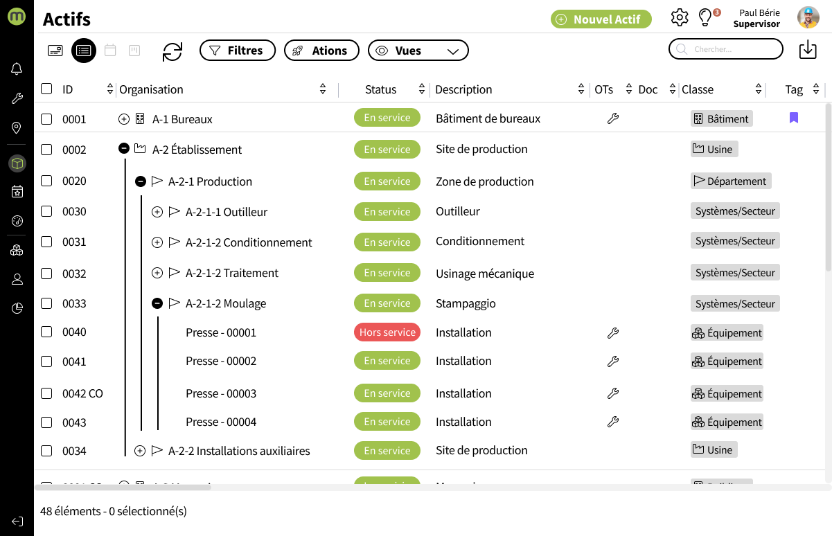 mainsim - Gestion des actifs