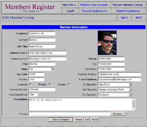 Membership Register - Registro de miembros de pantalla-0