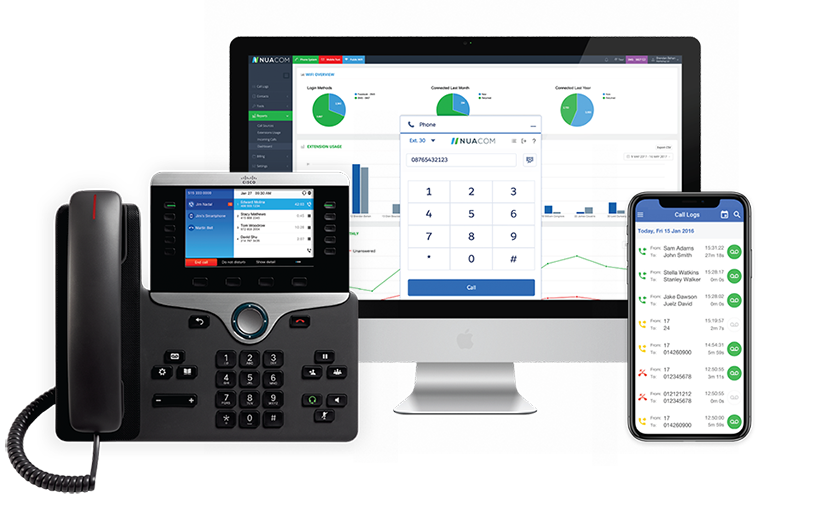 NUACOM - Get the combined power of our business IP phone, custom User Portal, Mobile App, and Softphone.