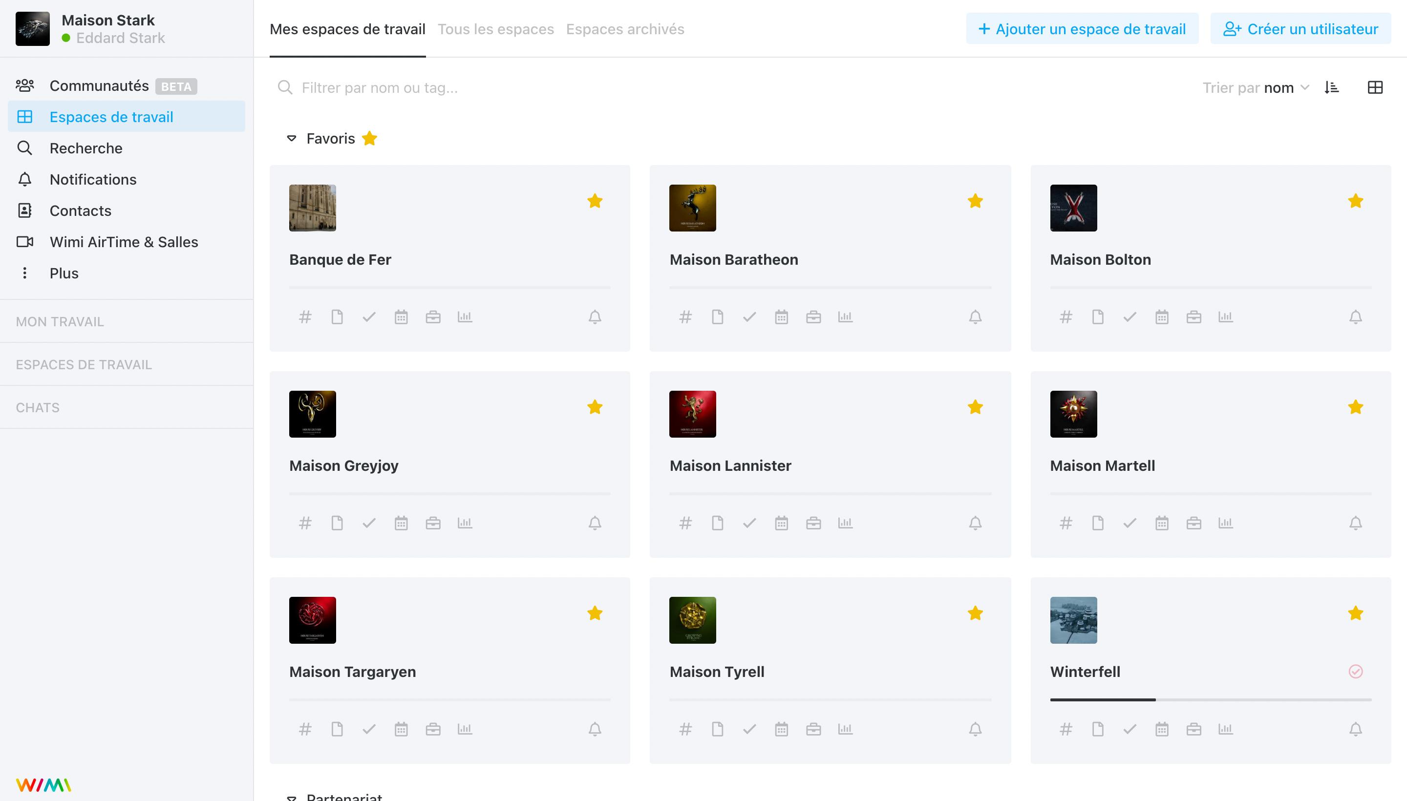 Wimi - Espaces de travail