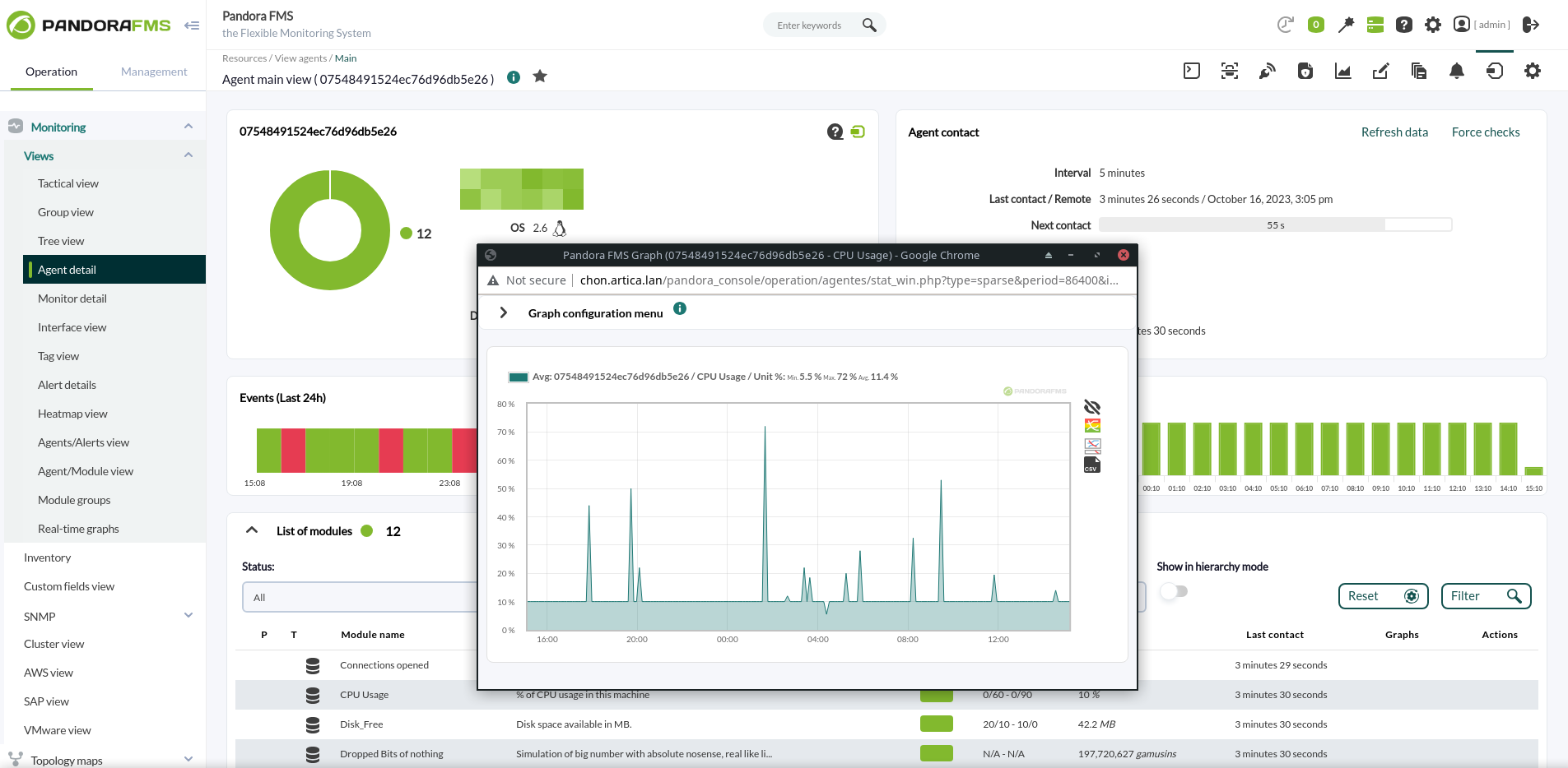 Pandora FMS - The software agents are running in the systems from which they collect information.