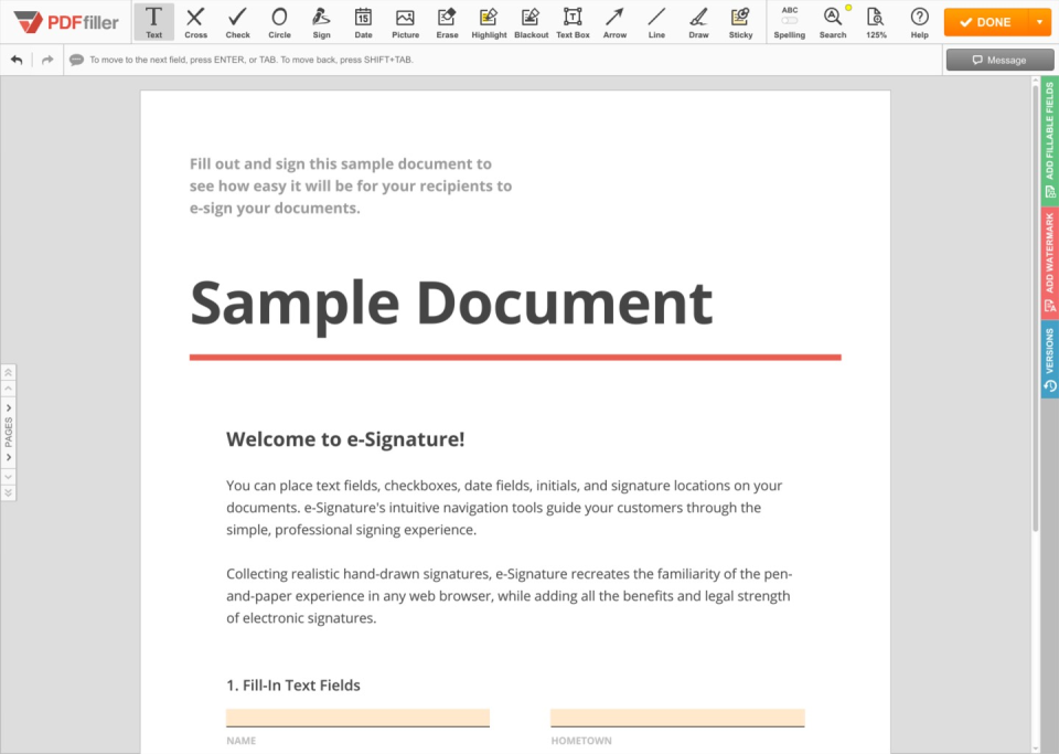 PDFfiller - PDFfiller de pantalla-1