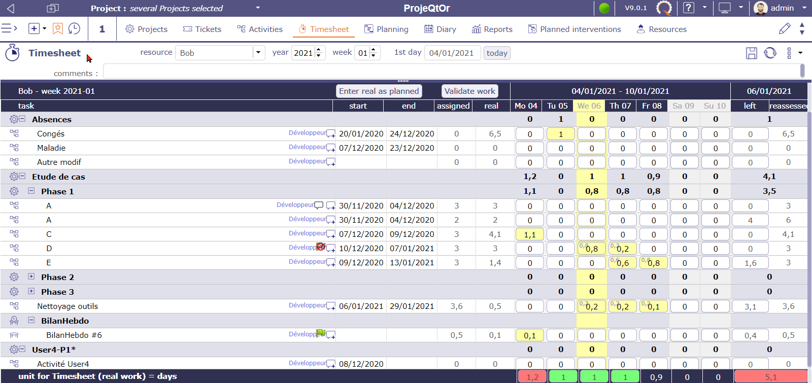 ProjeQtOr - Timesheet
Quick and easy way to enter real work