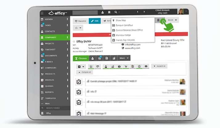 efficy - Efficy CRM-Ipad-Pro-Company-GoogleMaps