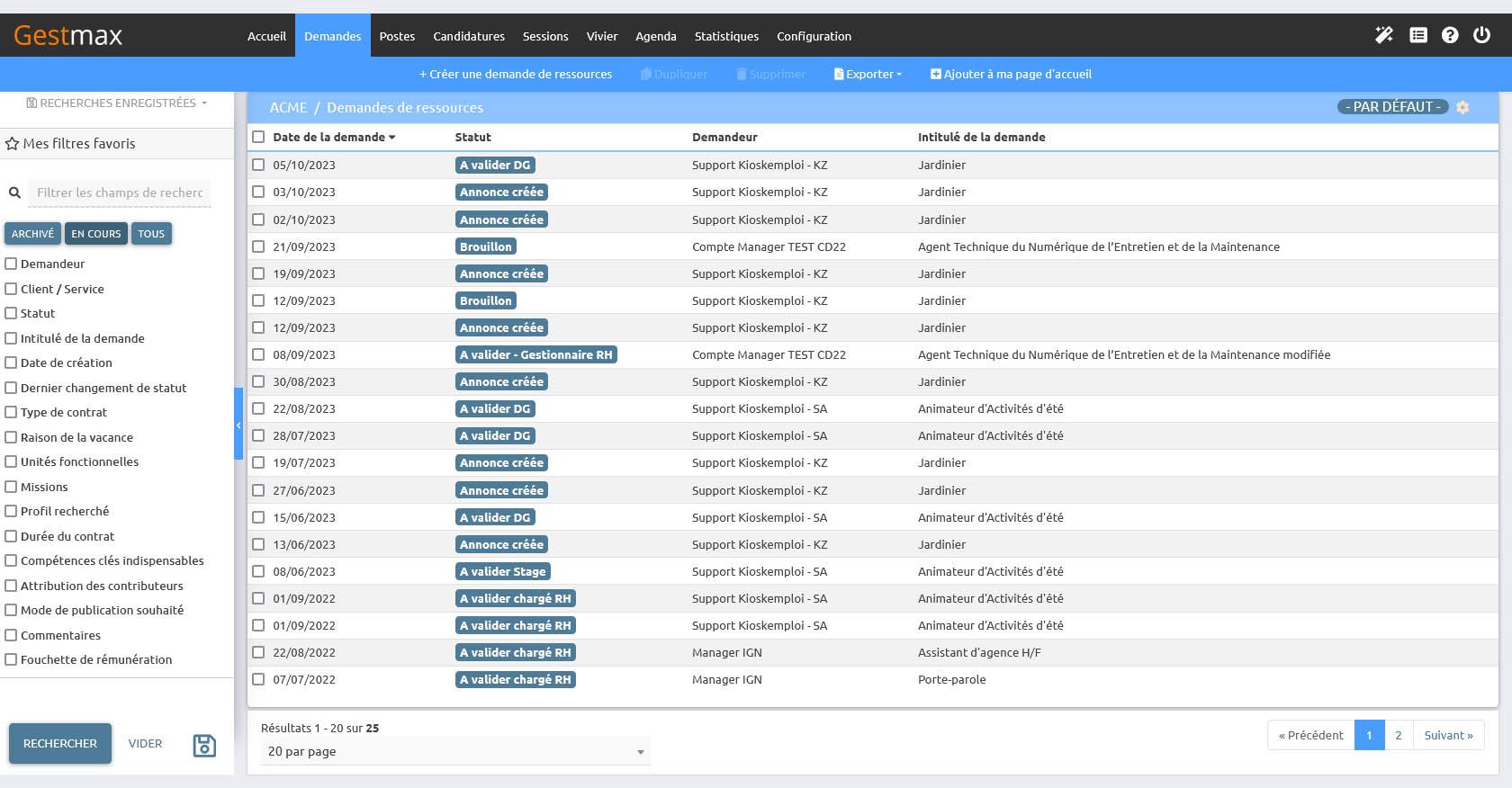 Gestmax - Gestion des demandes de ressources