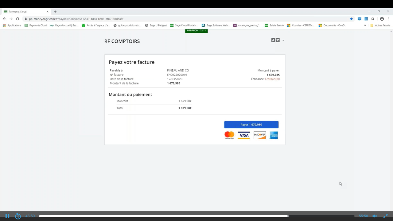 Sage 50 - Facilitez le règlement de vos factures clients avec plusieurs modes de paiement en ligne