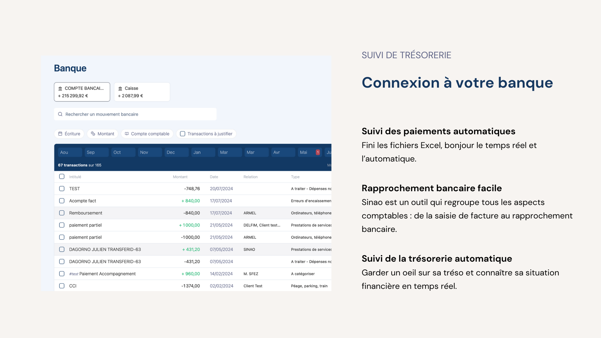 Sinao Comptabilité & Gestion - Connexion banques