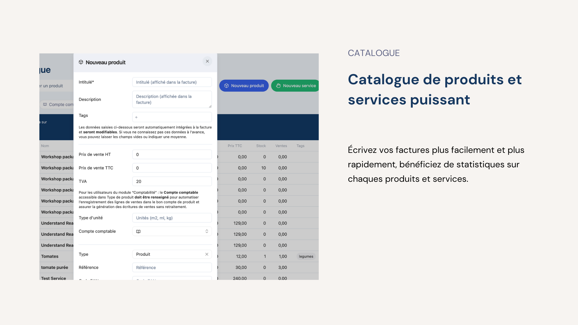 Sinao Comptabilité & Gestion - Catalogue de produits et services