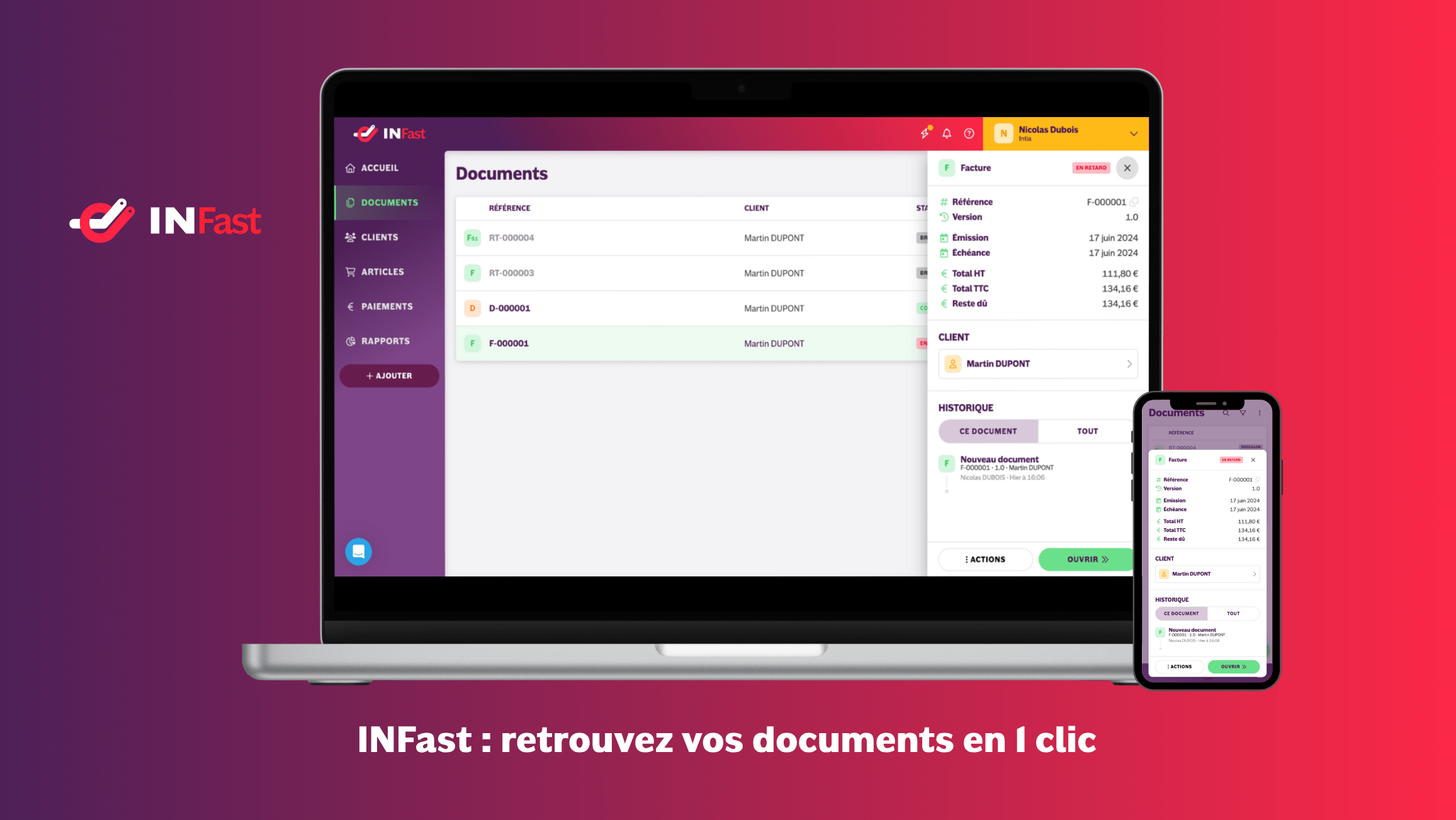 INFast - Suivez vos acceptations de devis et vos règlements, et réduisez les retards de paiement !