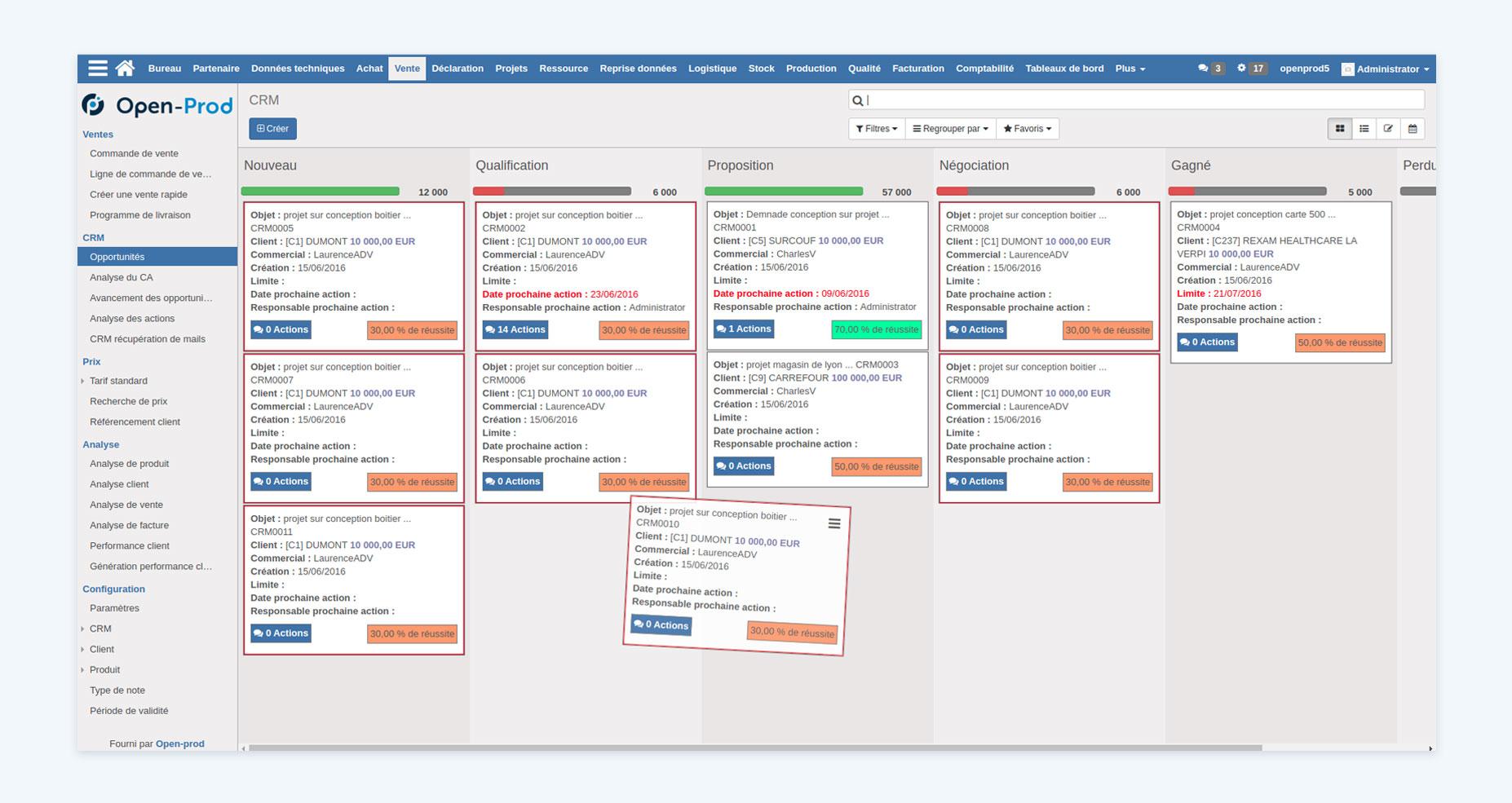 ERP Open-Prod - Capture d'écran 2