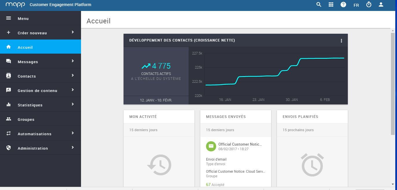 Mapp Cloud - Inicio página de resumen de llamadas Mapp