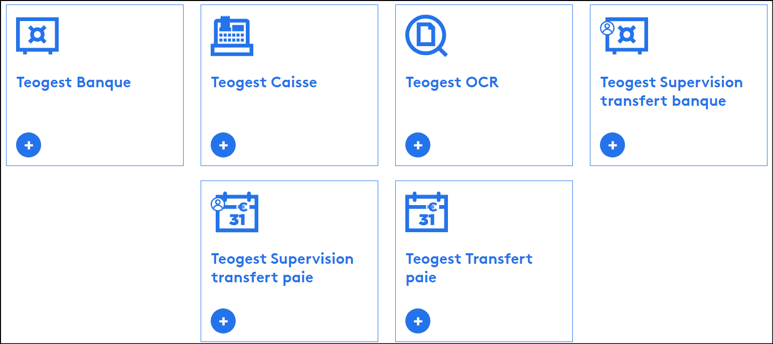 Teogest - Modules de collecte de données pour supprimer les tâches répétitives et chronophages en collectant les données bancaires, clients et fournisseurs des clients pour générer les tableaux de bord et la comptabilité.