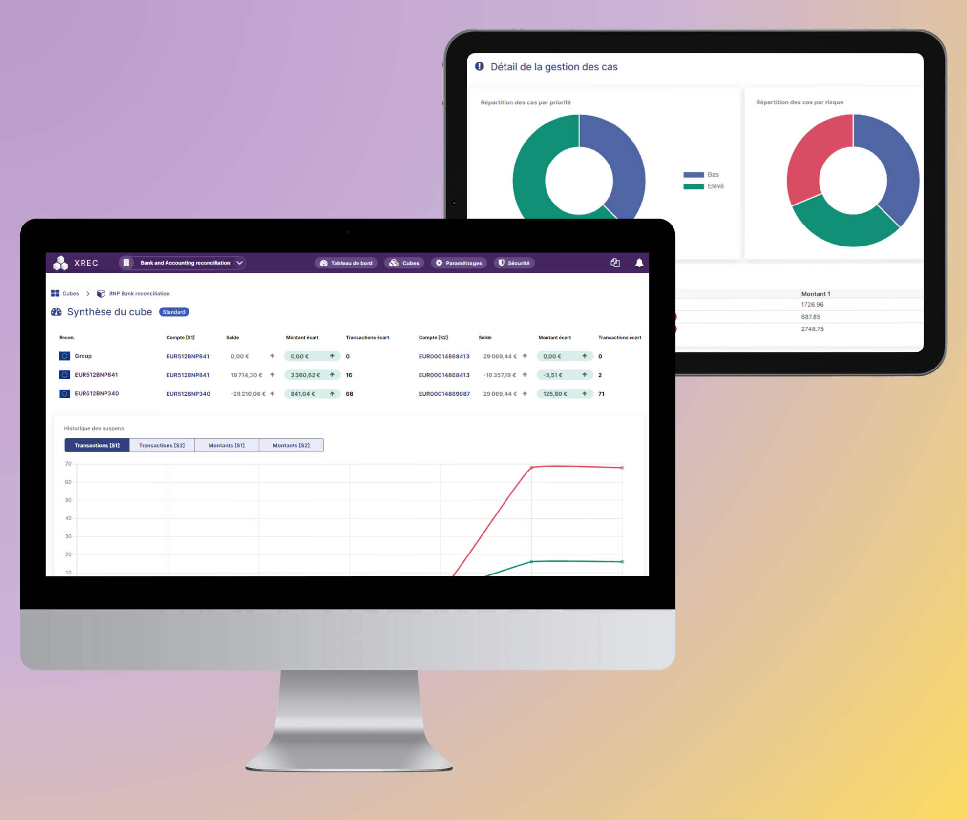 XREC Reconciliation - Dashboard de la nouvelle version de la plateforme XREC