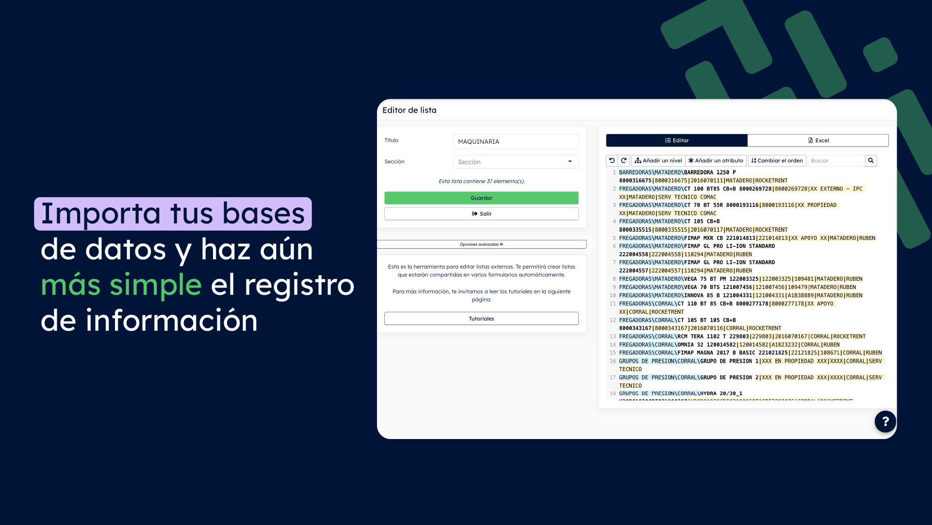 Kizeo Forms - Importa tus bases de datos usando las listas externas