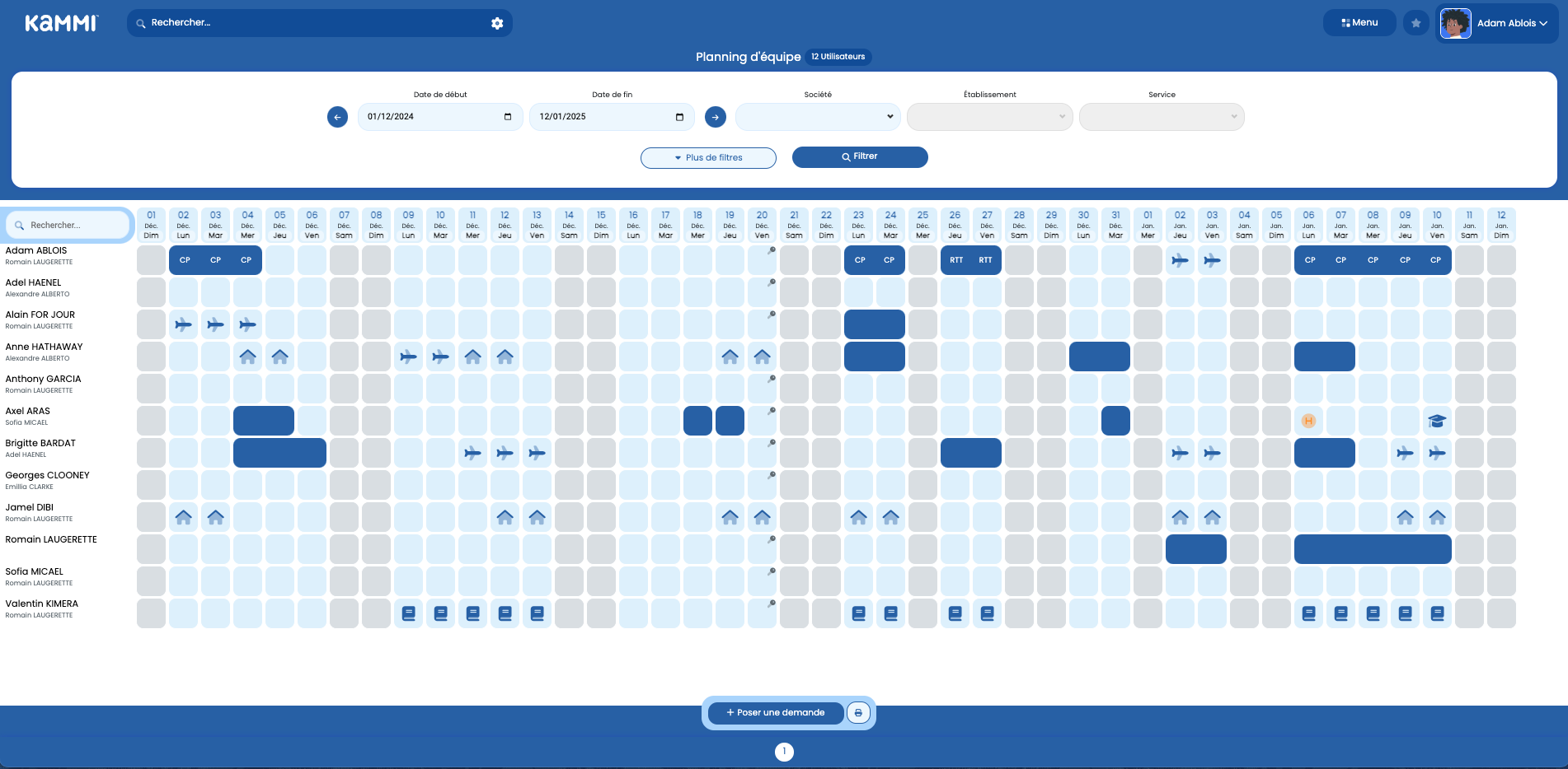 KAMMI Congés et Absences - Planning équipe