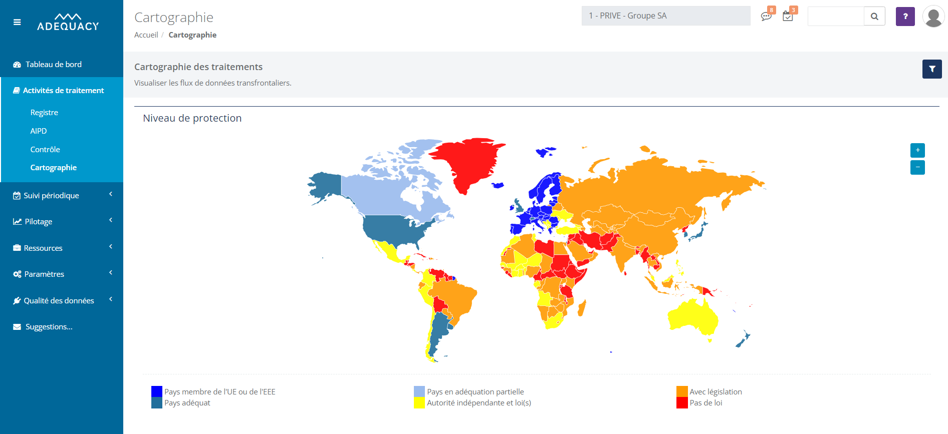 Adequacy - Cartographie - Logiciel RGPD Adequacy