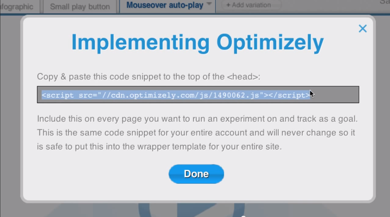 Optimizely - Optimizely: Online training (webinar), Graphic Editor, variants Combinations