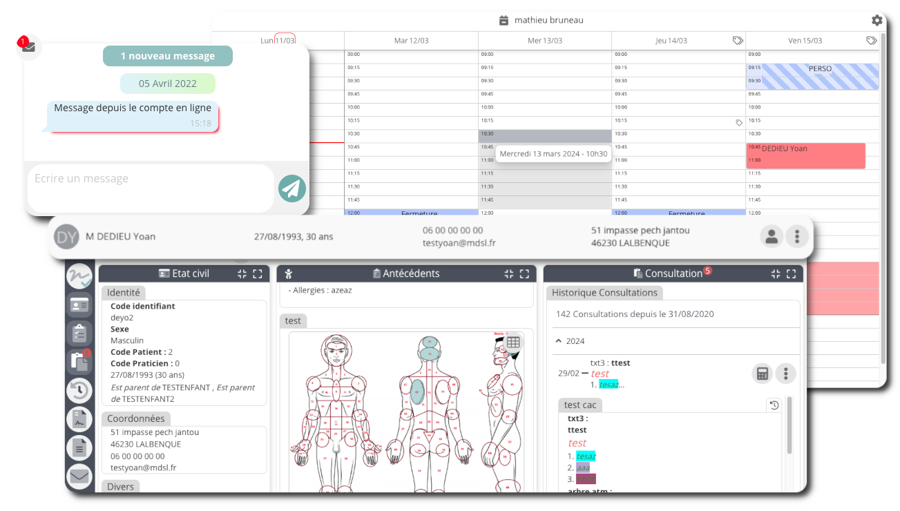 MDSL : Agenda, rdv en ligne, gestion de patientèle