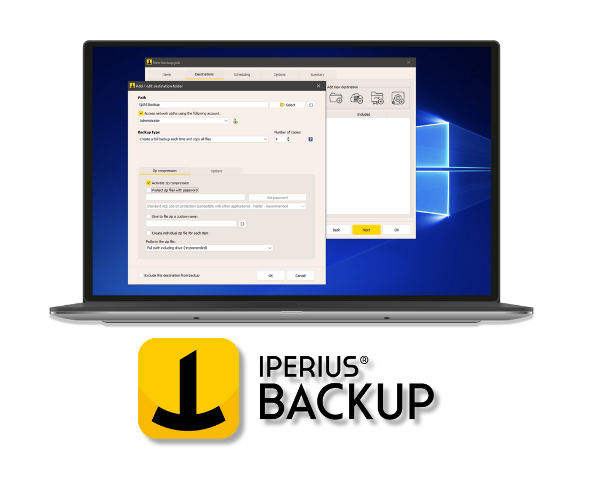 Iperius Backup - Añadir el destino de la copia de seguridad