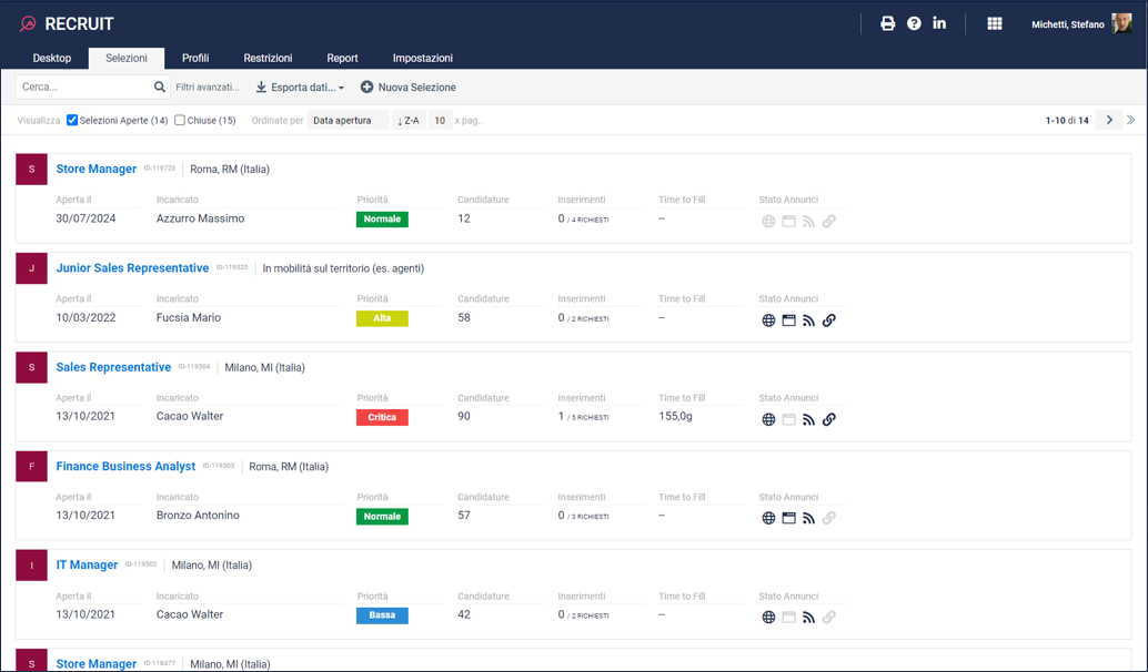 ALLIBO recruit - Visualizza i tuoi file di reclutamento nella dashboard