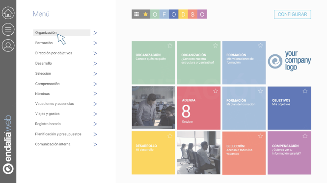 Endalia HR - Menú software Endalia