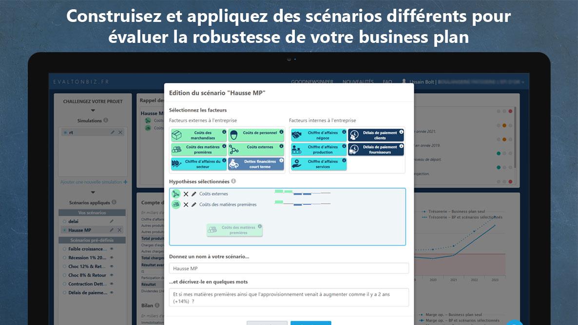 Forekasts - EVALTONBIZ-Sceenshot-simulation-hypothèses