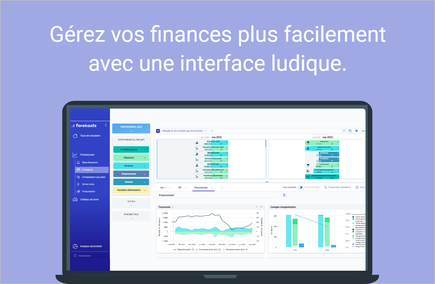 Forekasts - Une interface ludique et simplifiée.