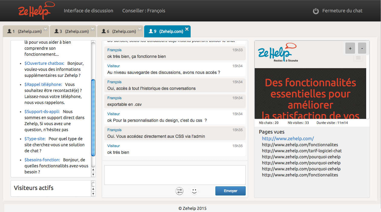 ZeHelp - ZeHelp: Support (téléphone, email, ticket), Profil client, Suivi de la satisfaction client