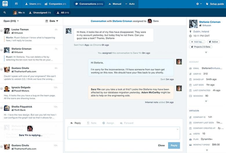 Intercom - Intercom: Live Chat, Instant Messaging (IM), Populationen Targeting