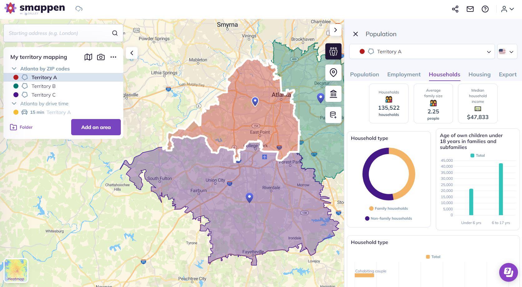 Smappen - Kick off your analysis by looking at population data