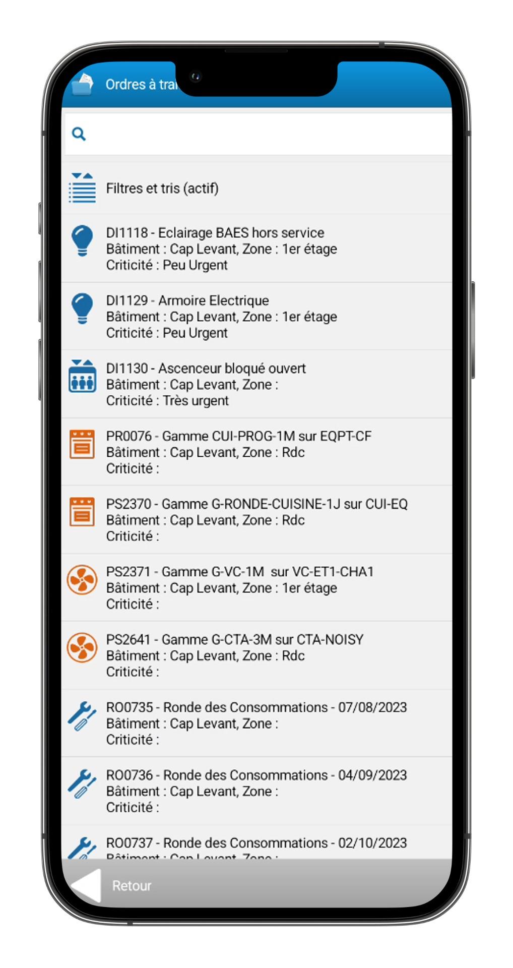 SamFM - Smart'Sam, application mobile du technicien