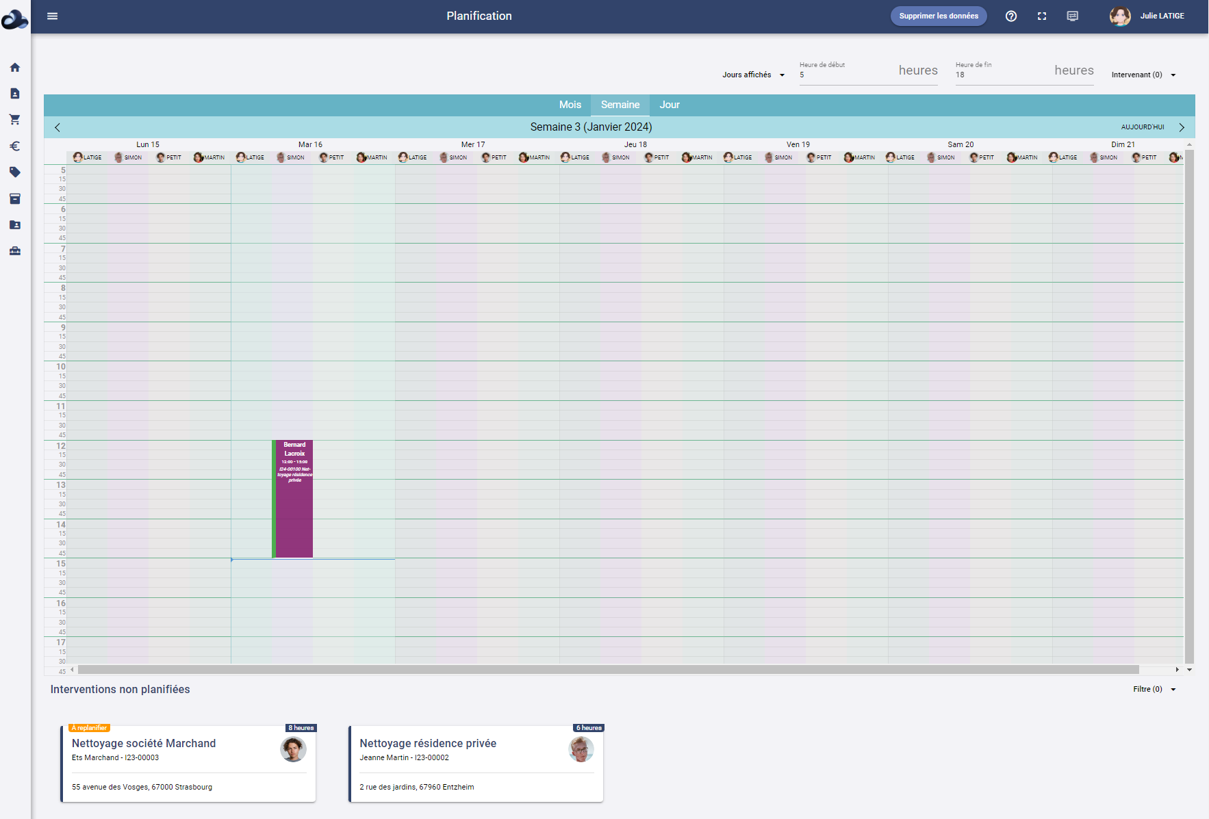 SetInUp - SetInUp - planning d'intervention