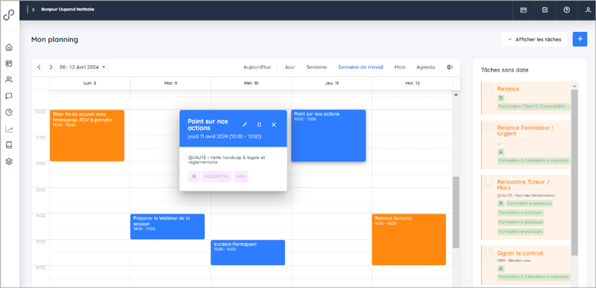 e-parcours - Planning