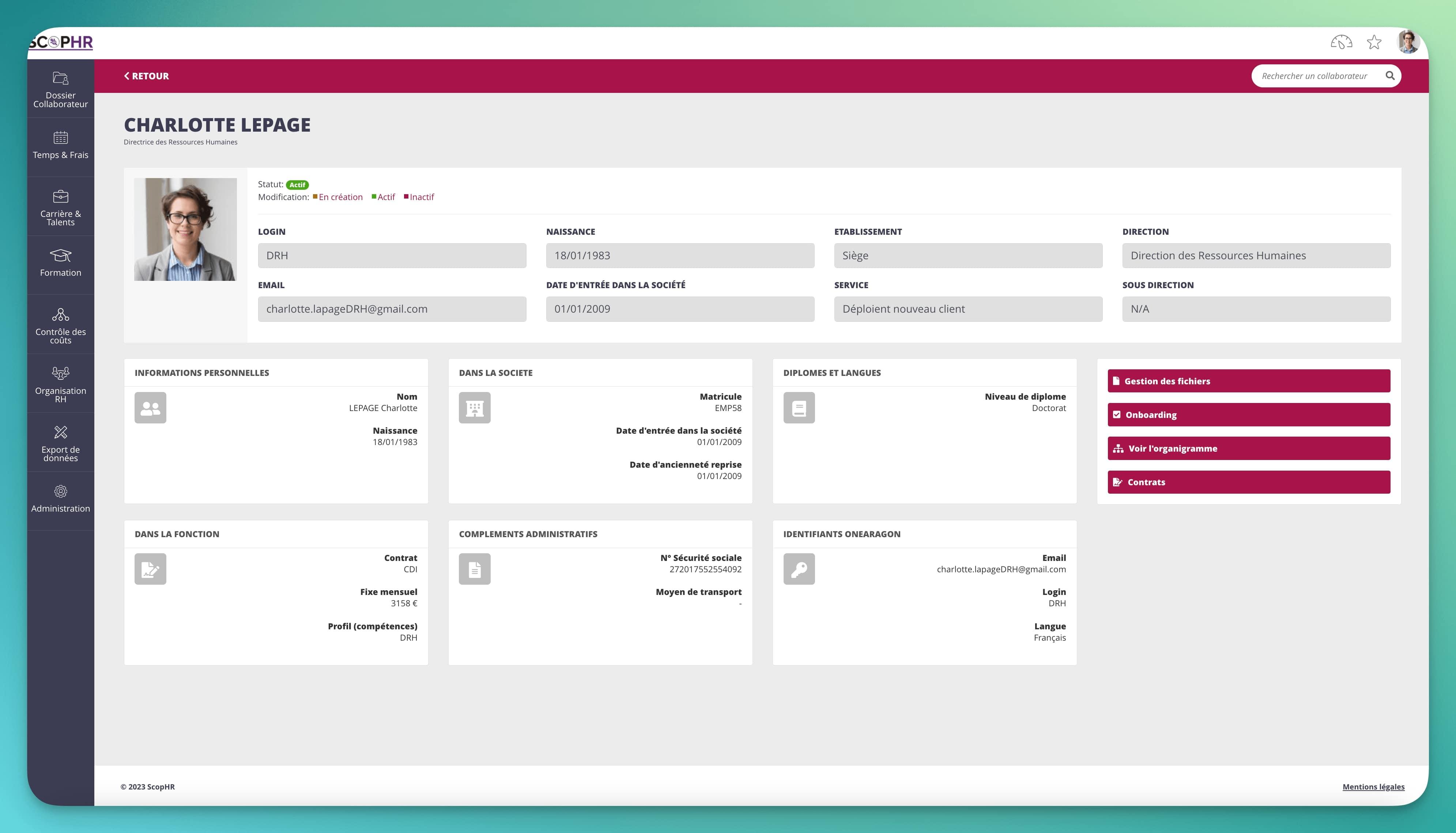 ScopRH - Dossier collaborateur