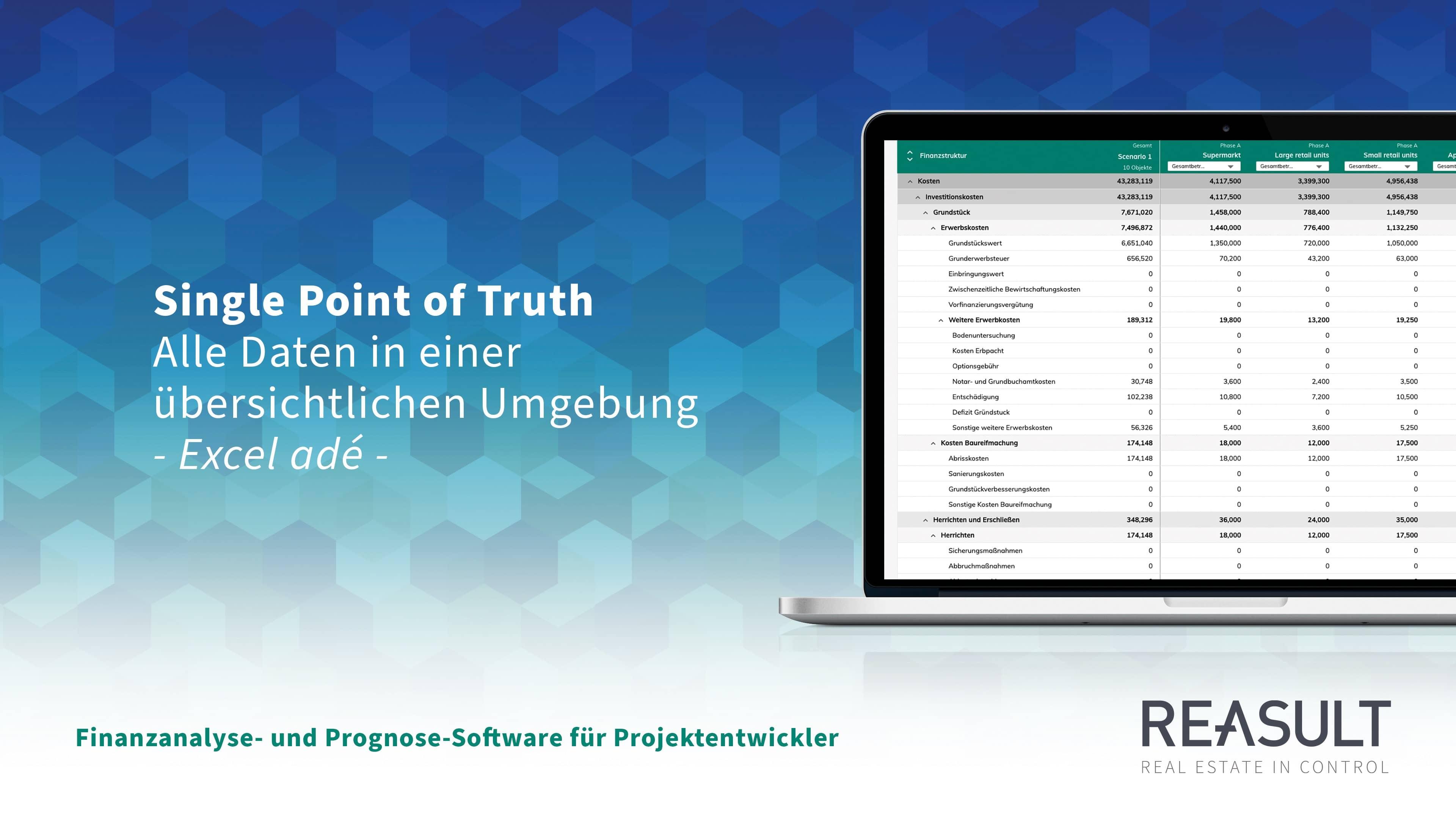 Reasult Projects - Single Point of Truth: Alle Daten in  übersichtlicher Umgebung.