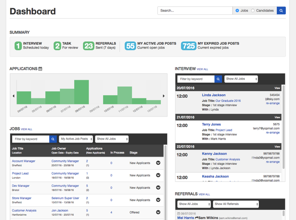 Applicant Tracking Software - Solicitante de software de seguimiento de pantalla-1