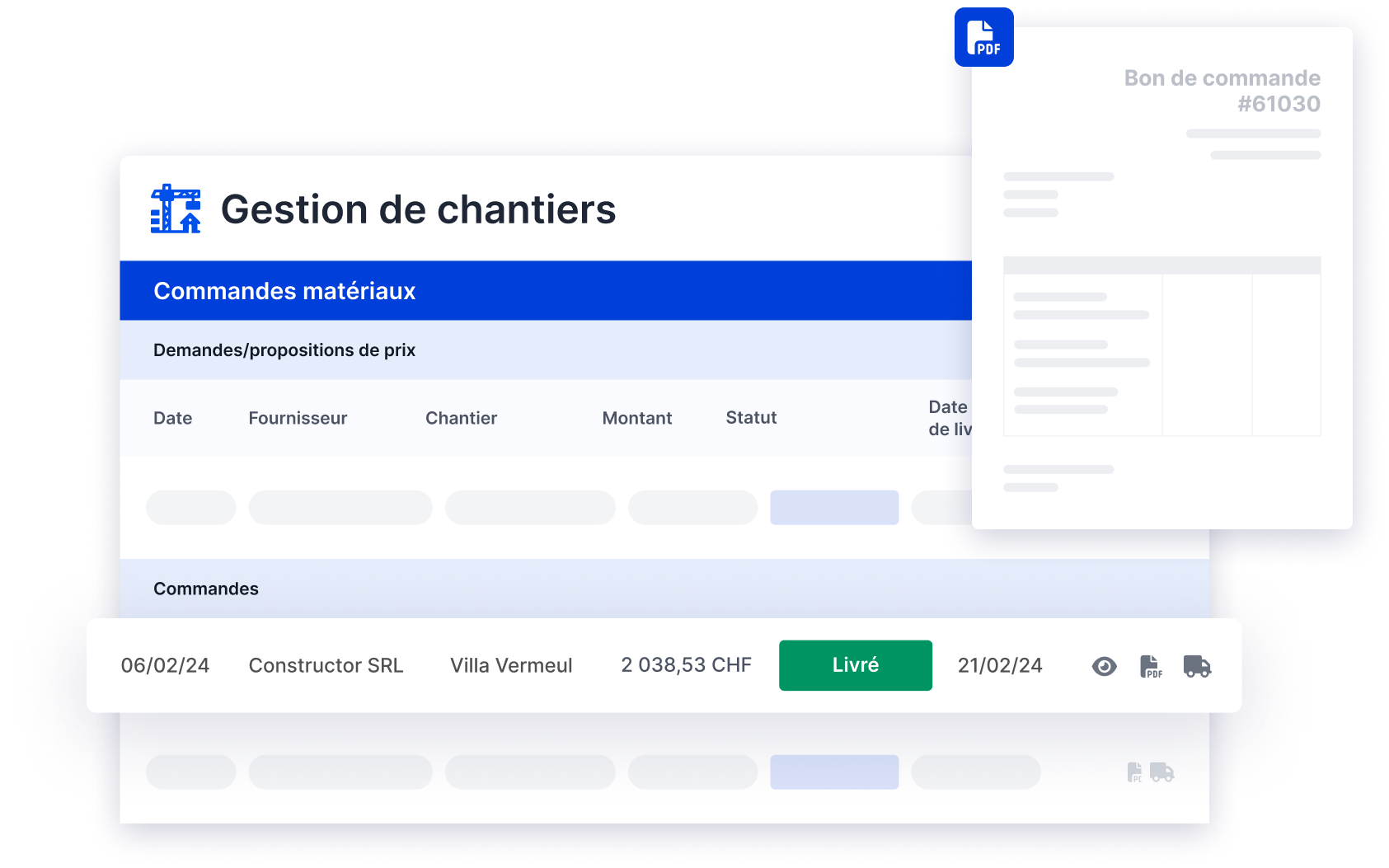 Vertuoza - Gestion de chantiers