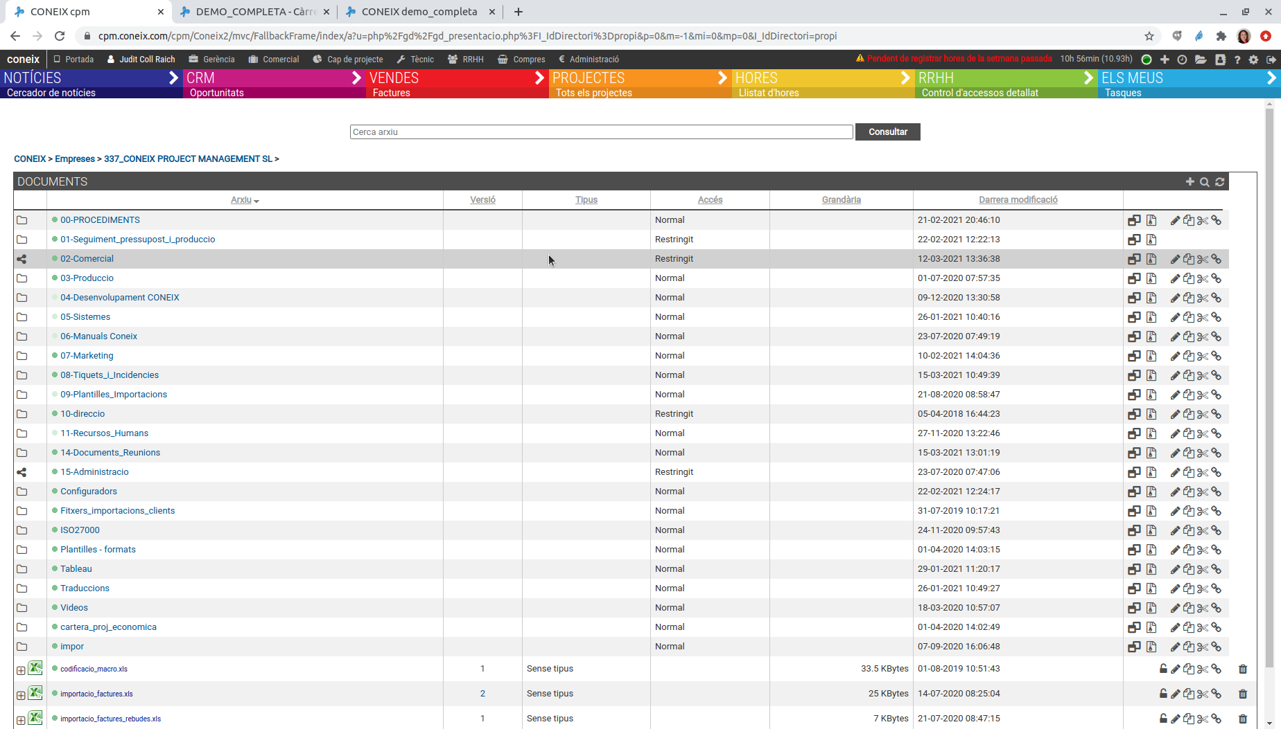 Coneix - ERP de proyectos - Gestion documental, un solo repositorio de informacion actualizado. para toda la empresa. Validación, caducidad y taxonomía de documentos