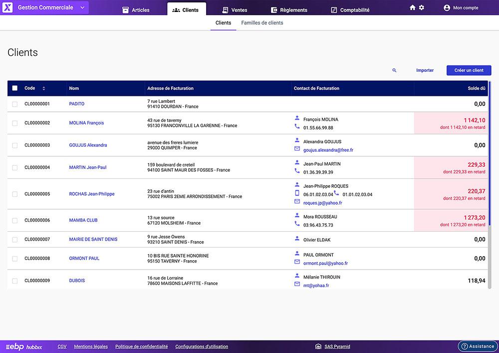 EBP Hubbix Gestion Commerciale - EBP Hubbix GC client