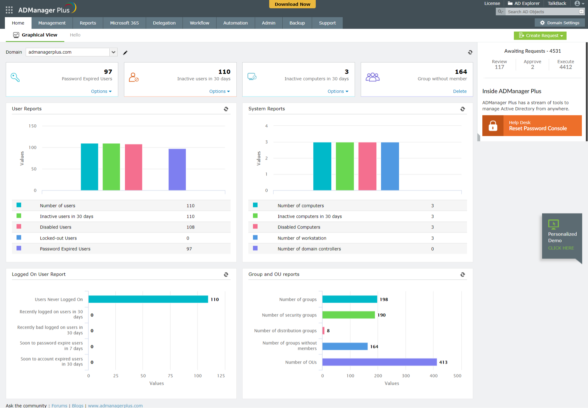 ManageEngine ADManager Plus - Capture d'écran 3