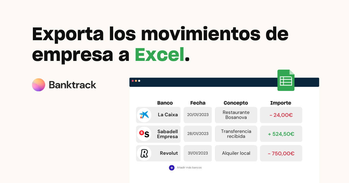 Banktrack - Exportación de movimientos sencillo y unificado en todos tus bancos