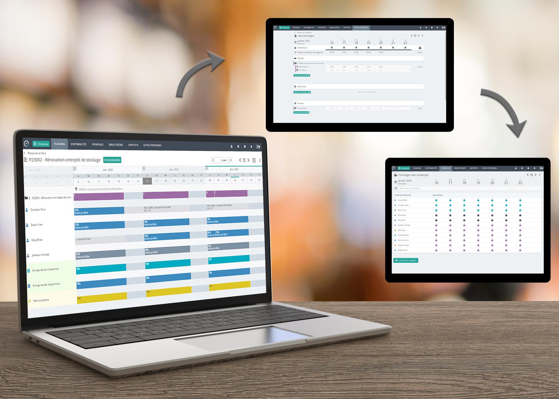 Staff Planning - Planning du personnel - Pointages - Validations des pointages