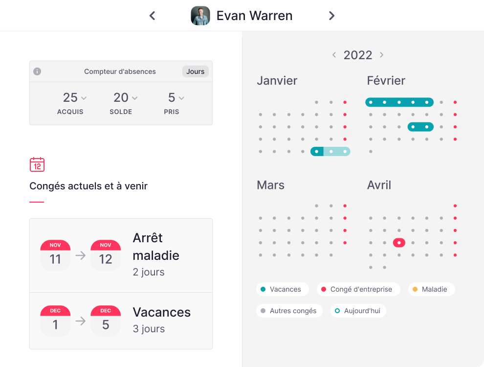 Factorial Gestion des absences - Capture d'écran 3