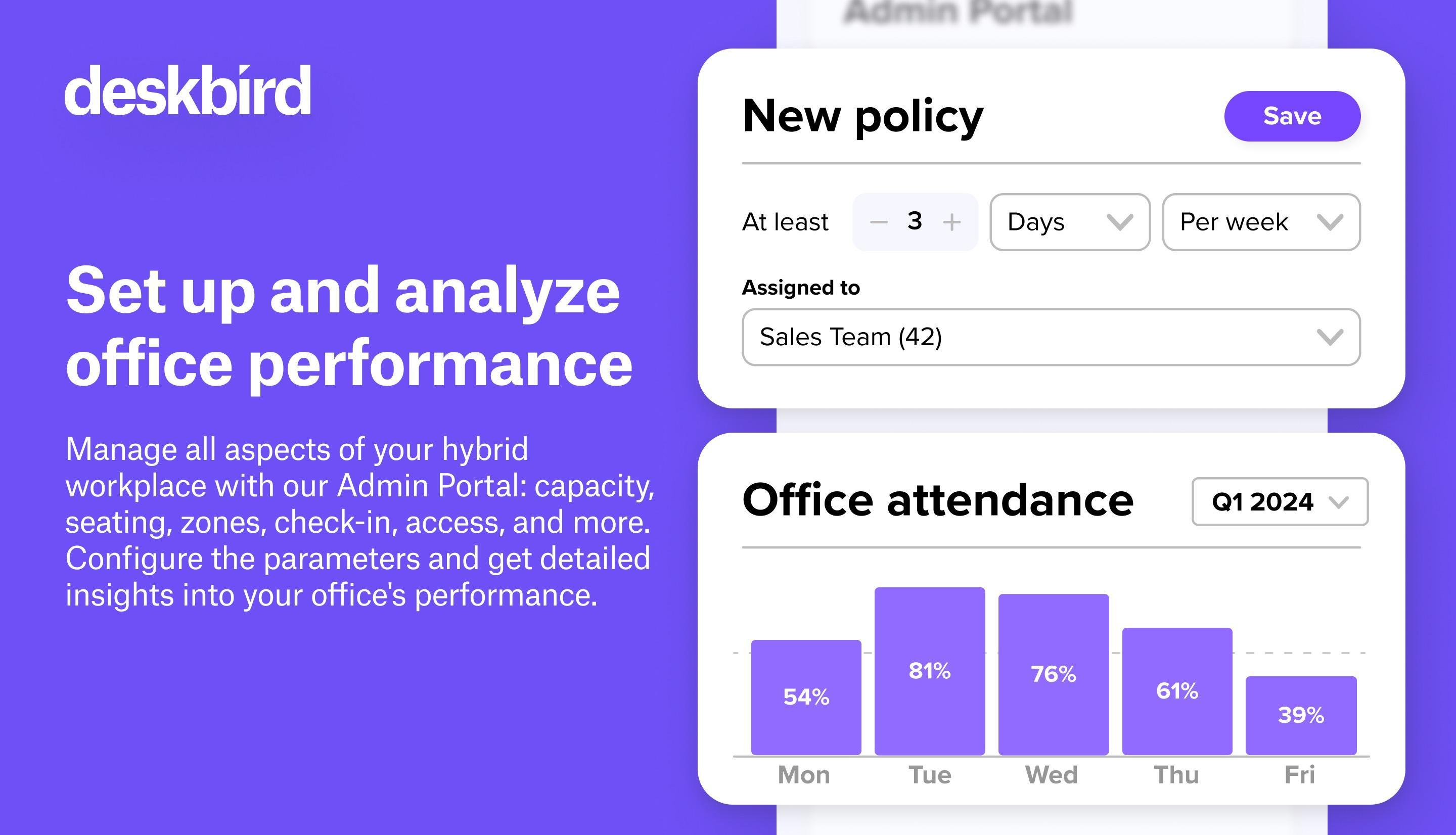 deskbird - Powerful admin portal